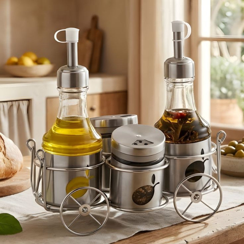 Design Oil Vinegar Bottles And Salt Pepper Jars Set