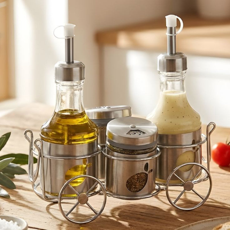 Design Oil Vinegar Bottles And Salt Pepper Jars Set