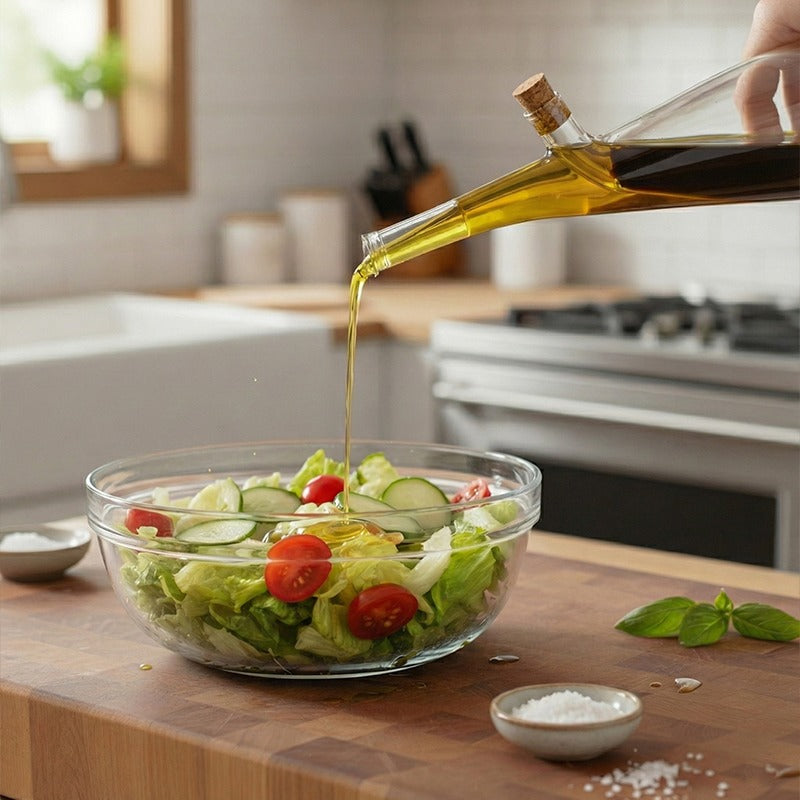 2 In 1 Double Layer Glass Olive Oil Bottle