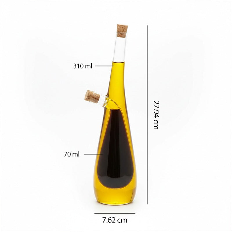 2 In 1 Double Layer Glass Olive Oil Bottle